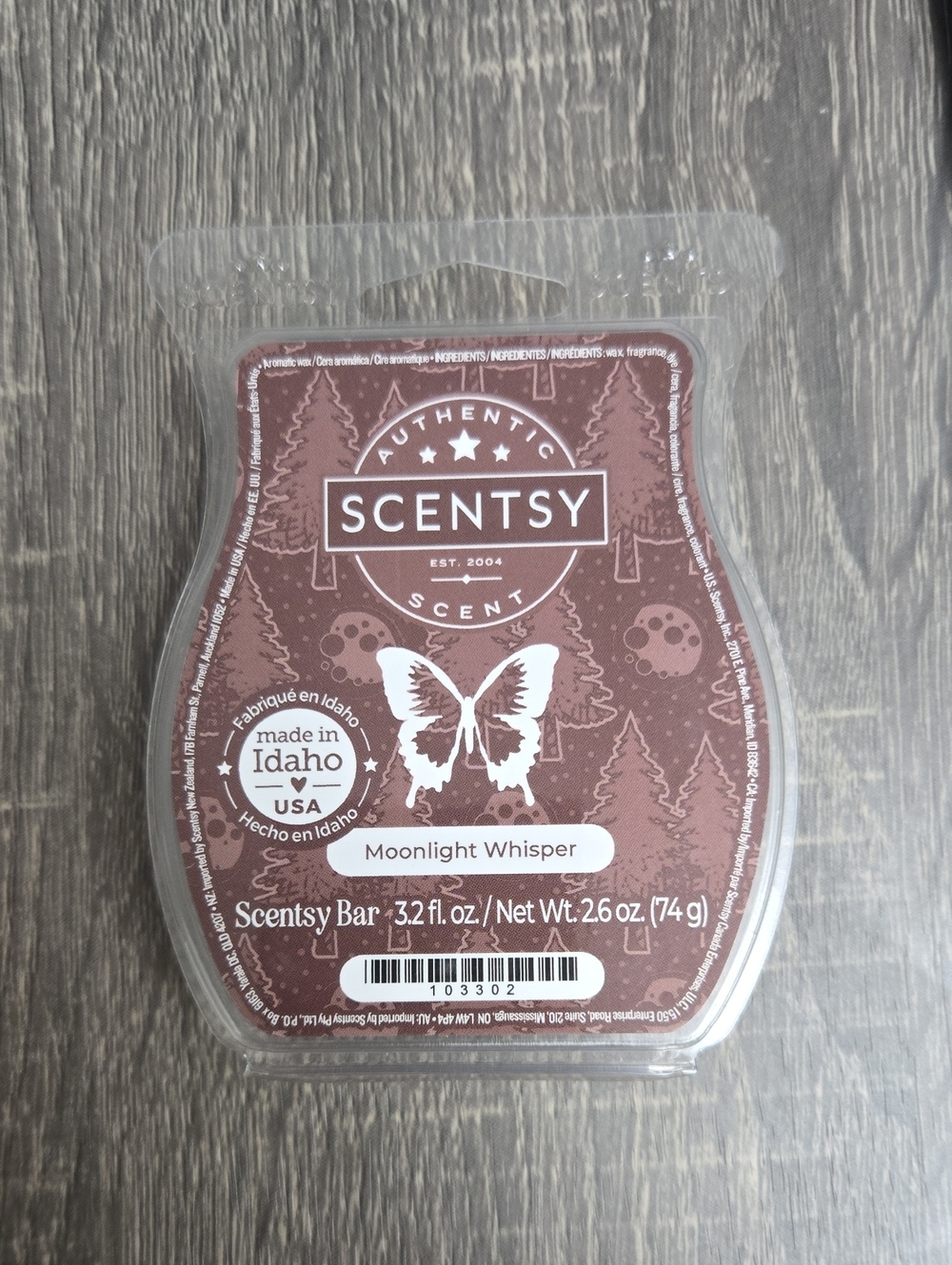 Scentsy Moonlight Whisper Wax Melt Bar - Brown and White